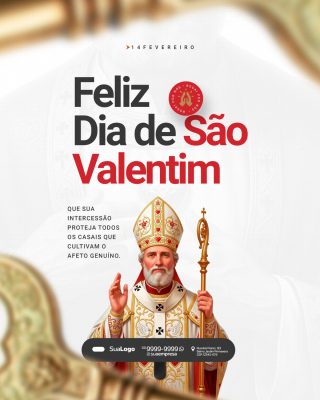 Dia de São Valentim 14 Fevereiro Intercessão Casais PSD Editável