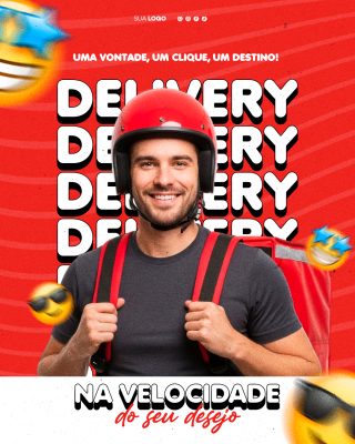 Delivery Na Velocidade do Seu Desejo Post para Instagram PSD Editável