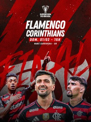 Supercopa do Brasil Flamengo Corinthians Dom 01/02 16h PSD Editável