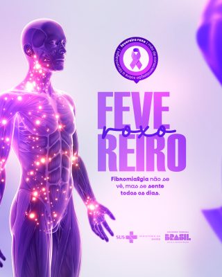 Fevereiro Roxo Fibromialgia Não Se Vê Post Campanha PSD Editável