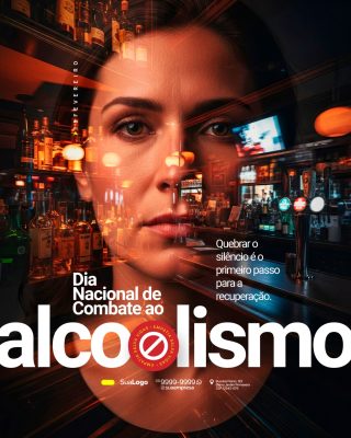 Alcoolismo 18 Fevereiro Dia Nacional de Combate Conscientização PSD Editável