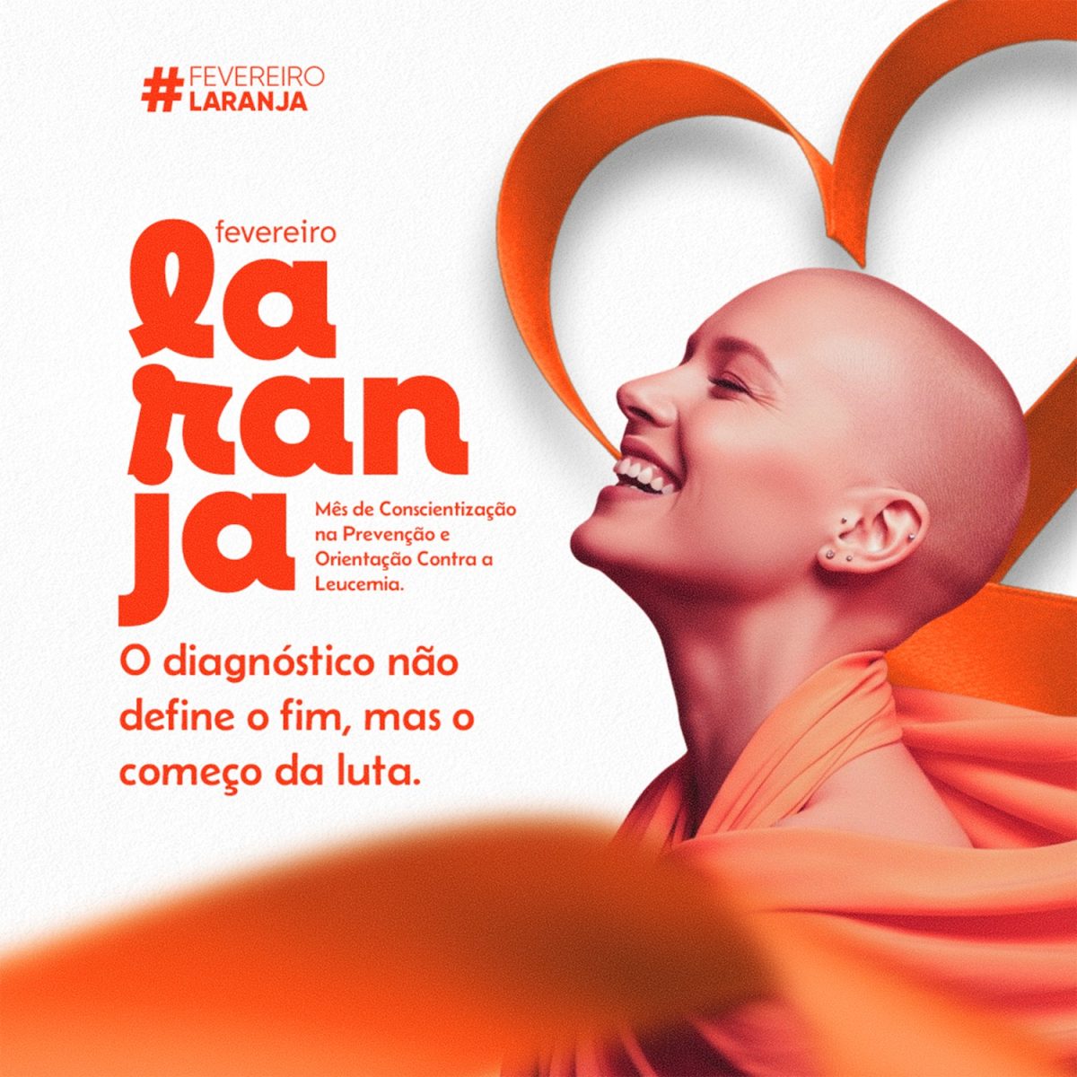 Fevereiro Laranja Mês de Conscientização Contra Leucemia PSD Editável