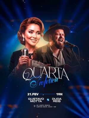 Quarta Profética Flyer Gospel Evento Musical PSD Editável