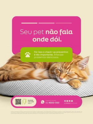 Seu Pet não Fala Onde Dói Check-up Preventivo PSD Editável