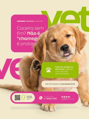 Cachorro Coceira Sem Fim Alergia Dermatite Consulta PSD Editável