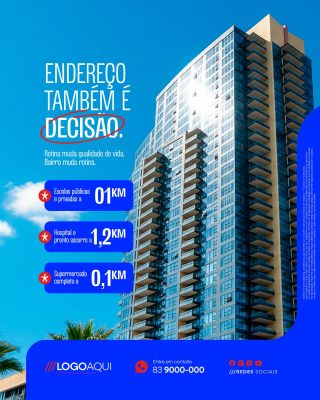 Endereço Também é Decisão Imóvel Edifício com Distâncias PSD Editável