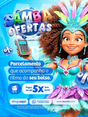 Samba de Ofertas Parcelamento em até 5x sem Juros PSD Editável
