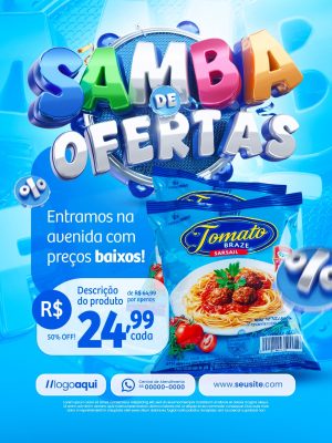 Samba de Ofertas Entramos na Avenida com Preços Baixos PSD Editável