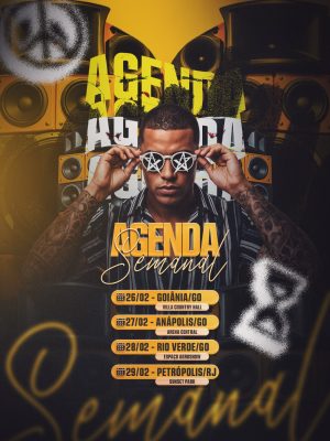 Agenda Semanal Eventos Musicais DJ Party Template Feed PSD Editável