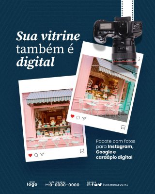 Vitrine Digital Pacote de Fotos para Mídias Sociais PSD Editável