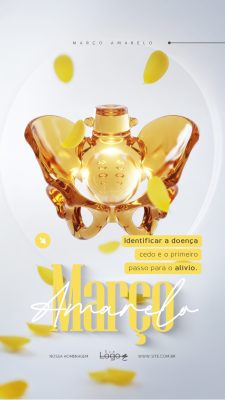 Março Amarelo Conscientização sobre a Endometriose Social Media PSD Editável