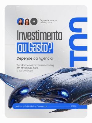 Marketing Investimento ou Gasto Agência de Publicidade e Propaganda PSD Editável
