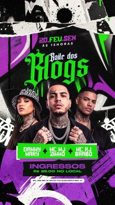 Flyer Baile das Blogs Social Media Story PSD Editável