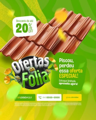 Ofertas da Folia com 20% Off Piscou Perdeu PSD Editável