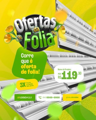 Ofertas da Folia Corre Que É Oferta de Folia Produto PSD Editável