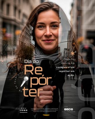 Dia do Repórter 16 de Fevereiro Banner Notícia e Ação PSD Editável