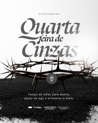 Quarta-feira de Cinzas 18 de Fevereiro Social Media PSD Editável