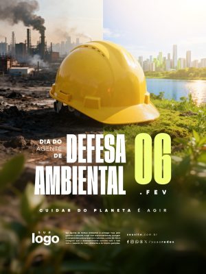 Dia do Agente de Defesa Ambiental 06 de Fevereiro Cuidar do Planeta PSD Editável