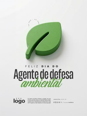 Feliz Dia do Agente de Defesa Ambiental PSD Editável