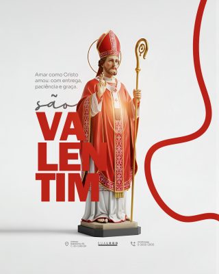 São Valentim Amar como Cristo Amou Post Religioso PSD Editável