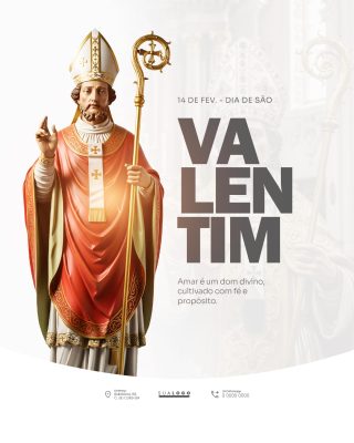 São Valentim 14 de Fevereiro Arte Religiosa Festiva PSD Editável