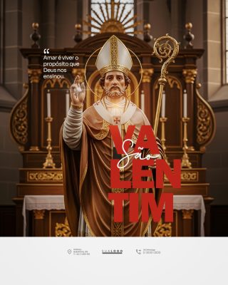 São Valentim Amar é Viver o Propósito de Deus Template PSD Editável