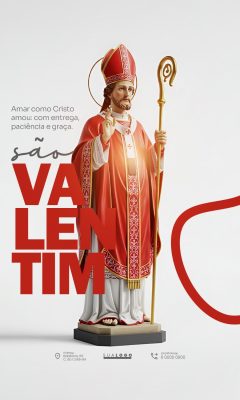 São Valentim Amor como Cristo Amou Template PSD Editável