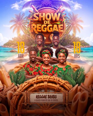 Reggae Show de Reggae Reggae Brabo A Banda Numero Um PSD Editável