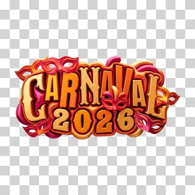 Selo 3D Carnaval 2026 para Composição PNG Transparente
