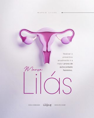 Março Lilás Câncer de Colo do Útero Social Media PSD Editável