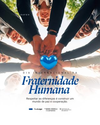 Dia Internacional da Fraternidade Humana 04  de Fevereiro Social Media PSD Editável