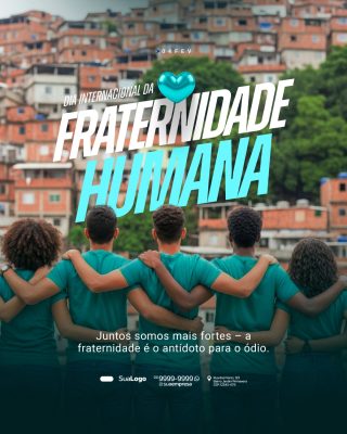 Dia Internacional da Fraternidade Humana 04  de Fevereiro Social Media PSD Editável