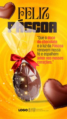 Story Feliz Páscoa 20 de Abril Doce do Chocolate  PSD Editável