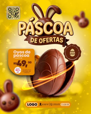 Páscoa de Ofertas Ovos de Páscoa a partir de R$ 49 PSD Editável