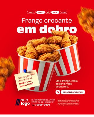 Frango Crocante em Dobro Pediu Um Levou Dois PSD Editável