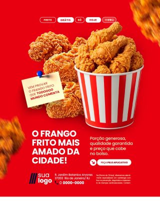 Frango Frito Mais Amado da Cidade Peça Pelo Aplicativo PSD Editável