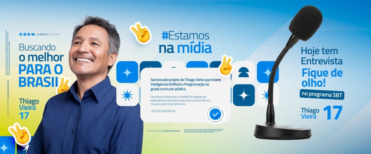Carrossel Thiago Vieira Campanha Política Digital Buscando o Melhor PSD Editável
