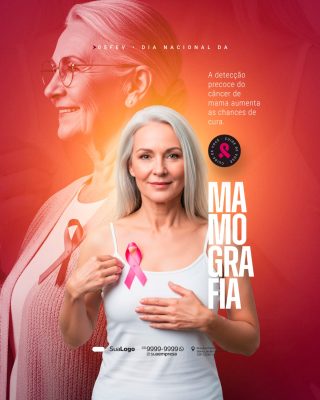 Dia Nacional da Mamografia 05 de Fevereiro Social Media PSD Editável
