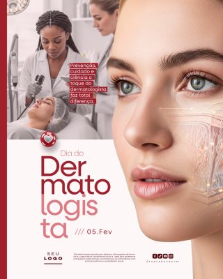 Dia do Dermatologista 5 de Fevereiro Social Media PSD Editável