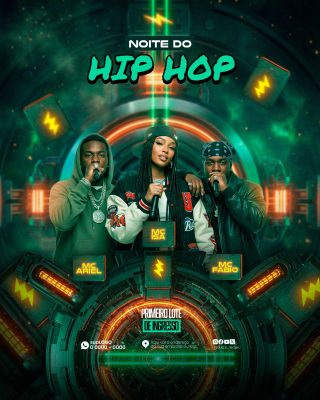 Noite do Hip Hop Primeiro Lote de Ingresso Festa Moderna PSD Editável