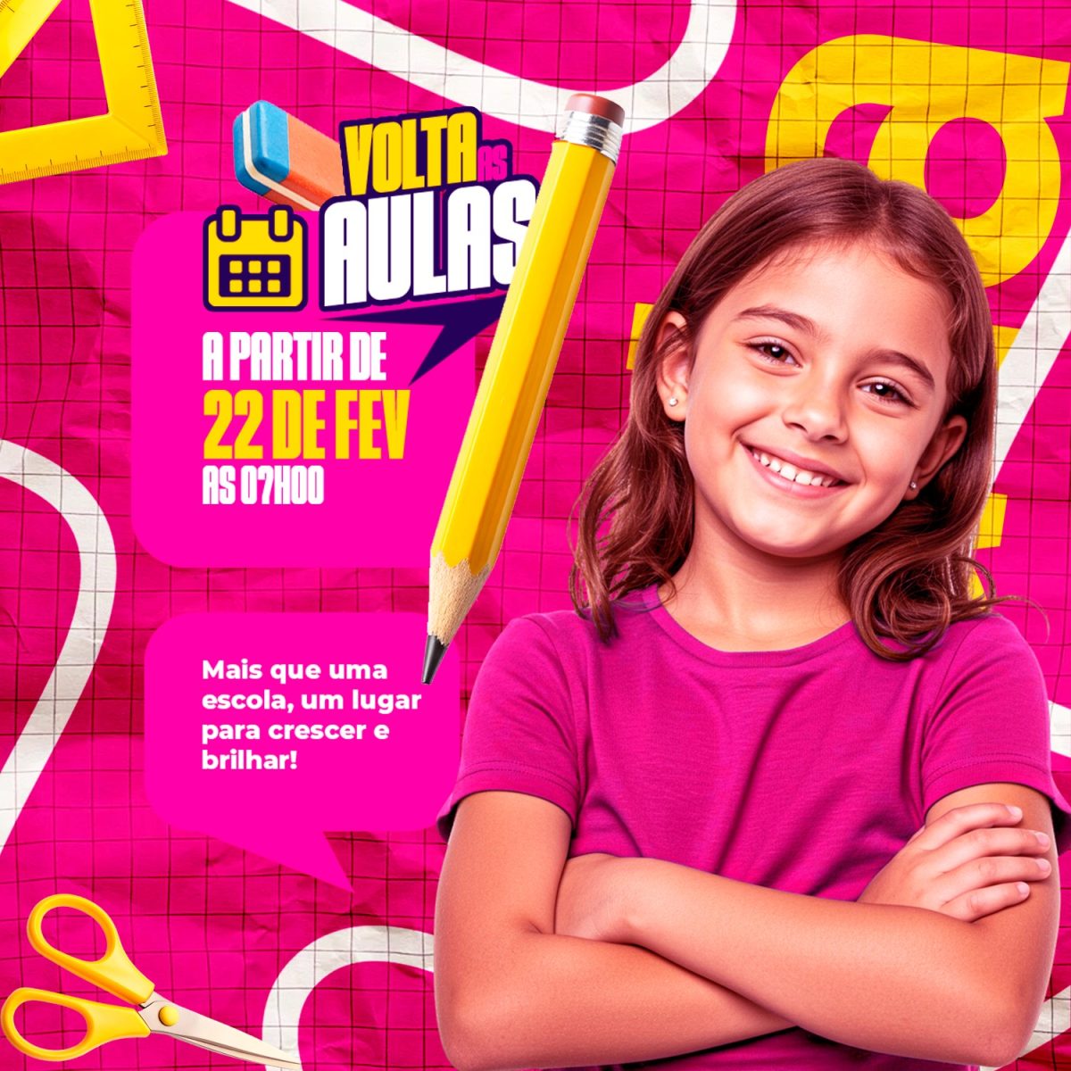 Volta às Aulas 22 de Fevereiro Campanha Escolar PSD Editável