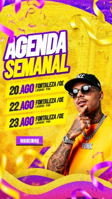 Agenda Semanal Marcinho Funk Fortaleza Design Eventos PSD Editável