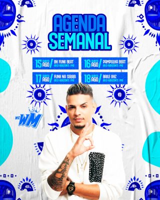 Agenda Semanal MC WM Eventos de Funk Belo Horizonte PSD Editável