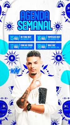 Agenda Semanal Funk Beat Baile BHZ Festas Agosto PSD Editável