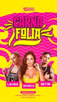 Carnafolia 15 Horas 25 FEV Festança Tropical PSD Editável