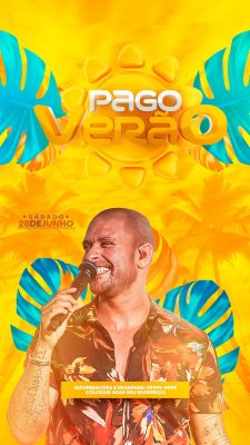 Pagode Verão Sábado 28 de Junho Evento Tropical PSD Editável