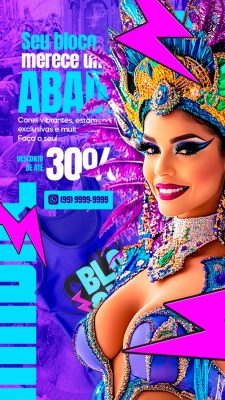 Carnaval Seu Bloco Merece Abadá Desconto Especial PSD Editável