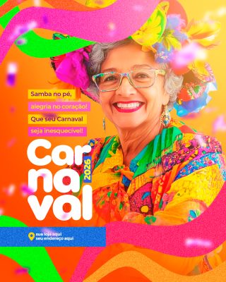 Carnaval 2026 Samba no Pé Alegria no Coração PSD Editável