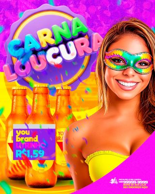 Carna Loucura Oferta de Litrinho Bebida Festiva PSD Editável