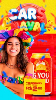 Carnaval Cerveja Chopp Você Brand Promoção Festiva PSD Editável